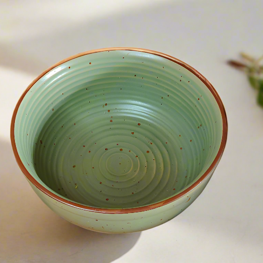 Sage Green Ribbed Serving Bowl