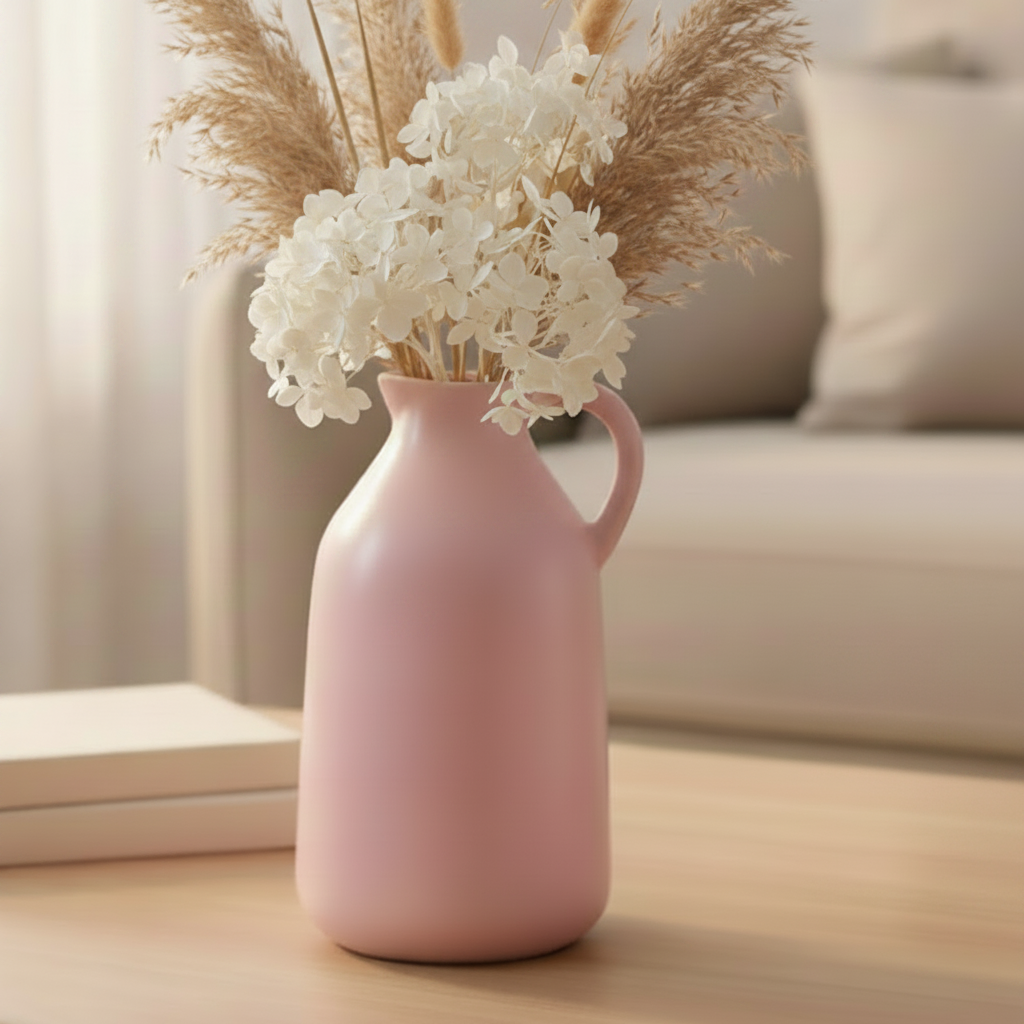 Kettle Pastel Pink Flower Vase 6.5 inch