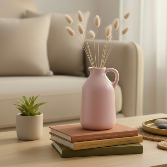 Kettle Pastel Pink Flower Vase 6.5 inch