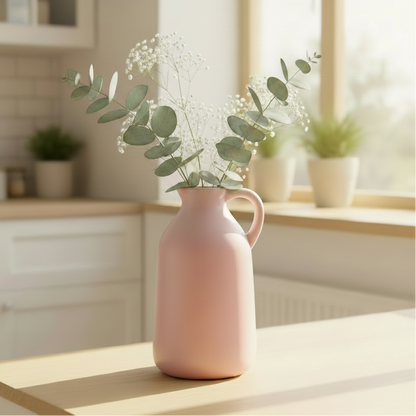 Kettle Pastel Pink Flower Vase 6.5 inch