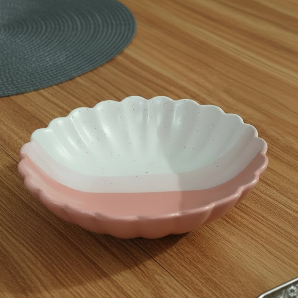 Ceramic Snack Plates Set of 4 (5.5 Inch) | PInk Petal Design Small Plate for Snacks & Serving